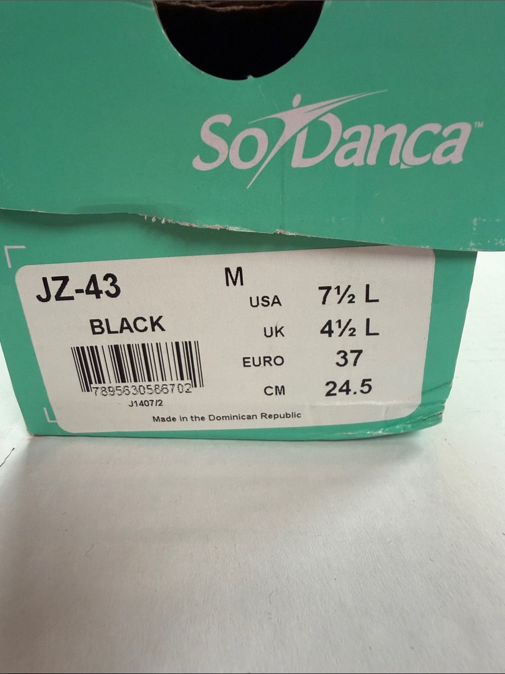 So Danca JZ-43 Adult Jazz leather Split Sole Shoe Arch Hugging Neoprene 7.5 New - Picture 3 of 7